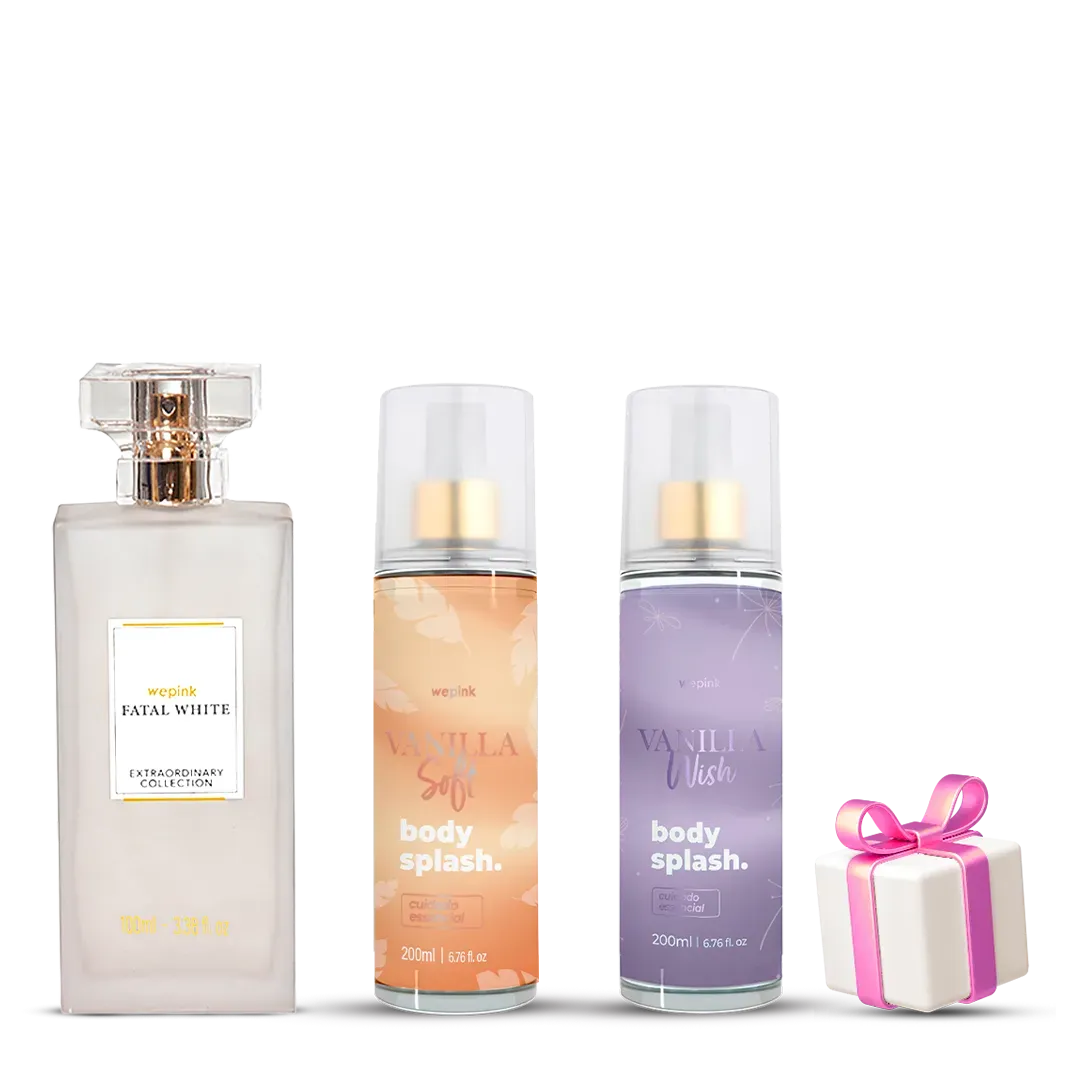 Kit Fatal White + Body Splash Vanilla Soft + Vanilla Wish + Presente Surpresa - Wepink