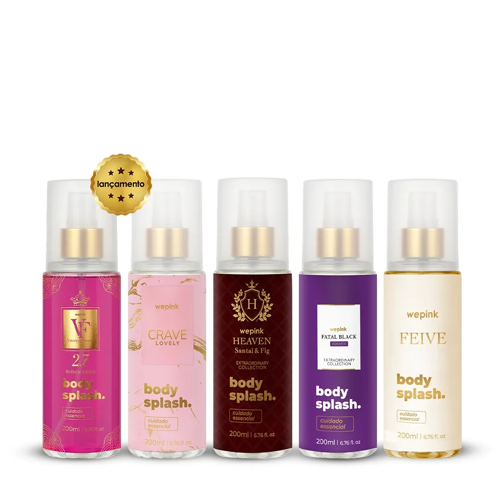 Kit Body Splash VF 2.7 + Crave Lovely + Heaven Santal & Fig + Fatal Black For Her + Feive