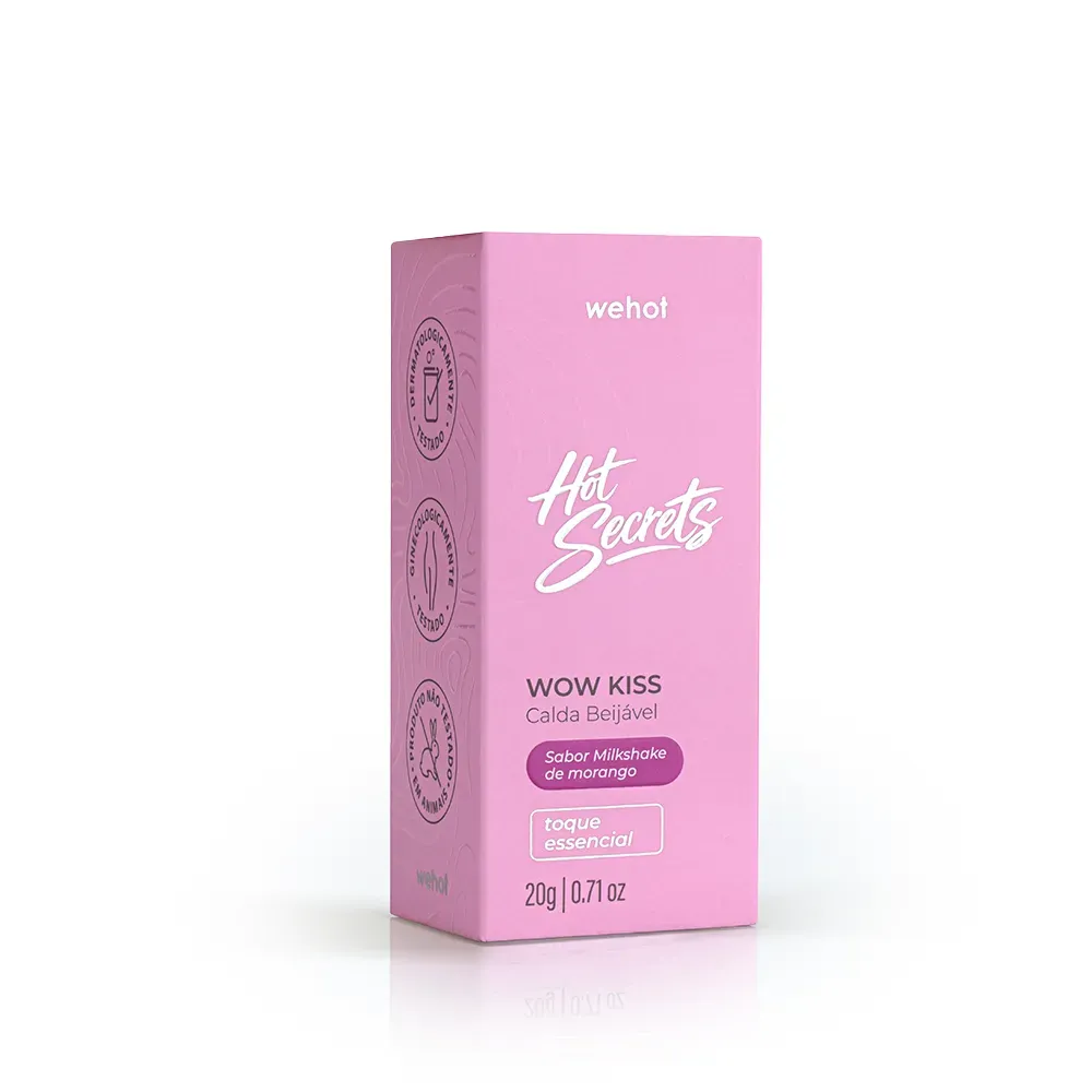 Calda Beijável Milkshake de Morango 20g - Wepink Wehot